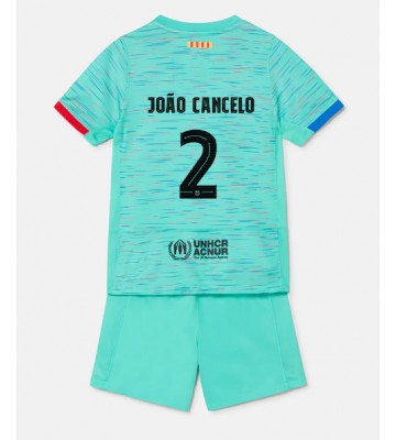 Barcelona Joao Cancelo #2 Replica Third Stadium Kit for Kids 2023-24 Short Sleeve (+ pants)
